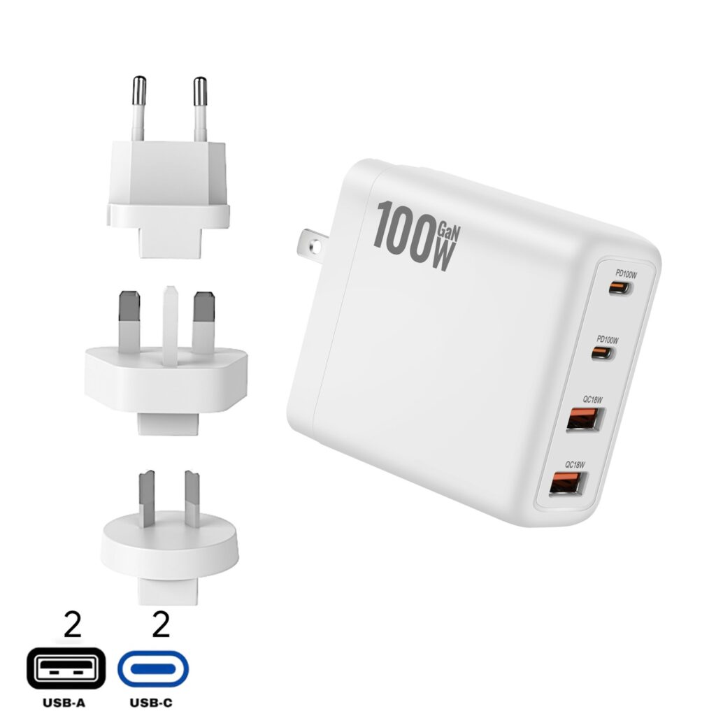 100W Wally GaN Travel Adapter cum Wall Charger