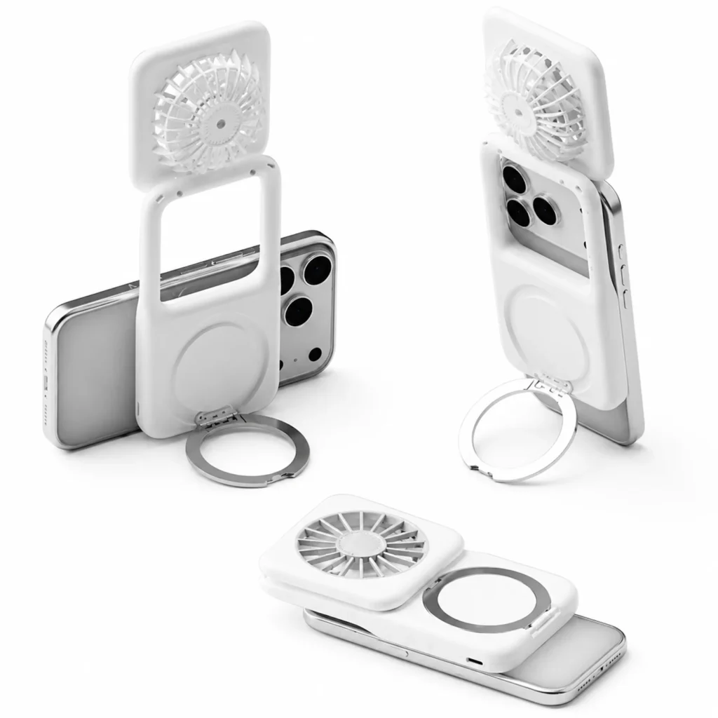 3-in-1 Mini Foldable Magnetic Fan (With Phone Stand)