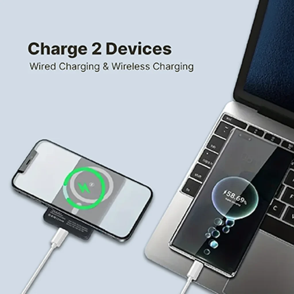 5,000mAh SLIM Magnetic 15W Wireless Power Bank