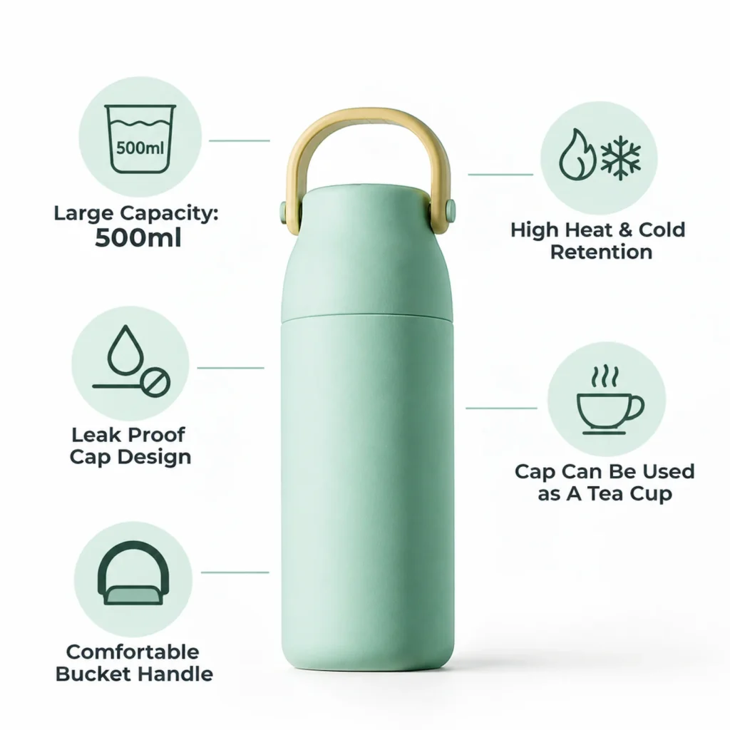 500ml Fancy Stainless Steel Vacuum Flask