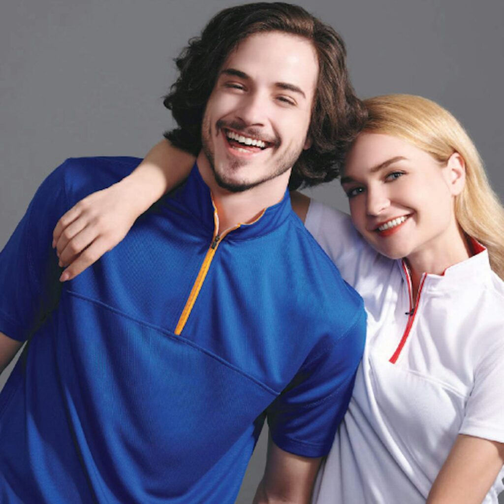 Basic 2-Tone Mandarin Collar Dri-fit T-Shirt