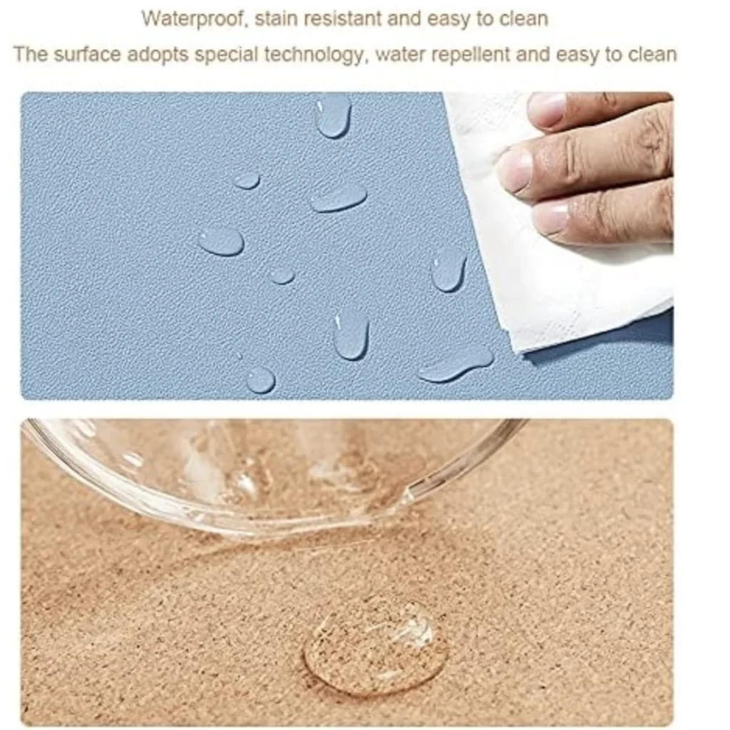 Double-Sided Leather and Cork Desk Mat