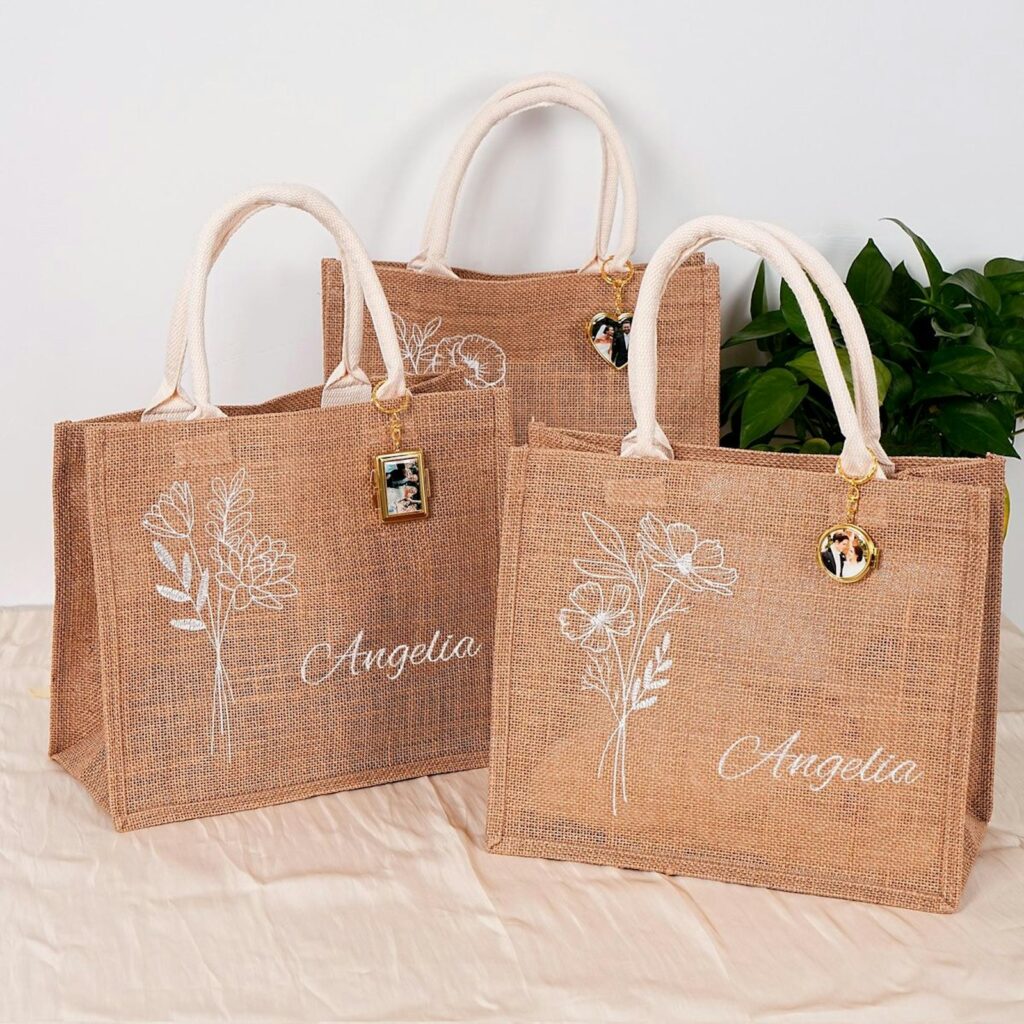 Large Laminated Jute Tote Bag