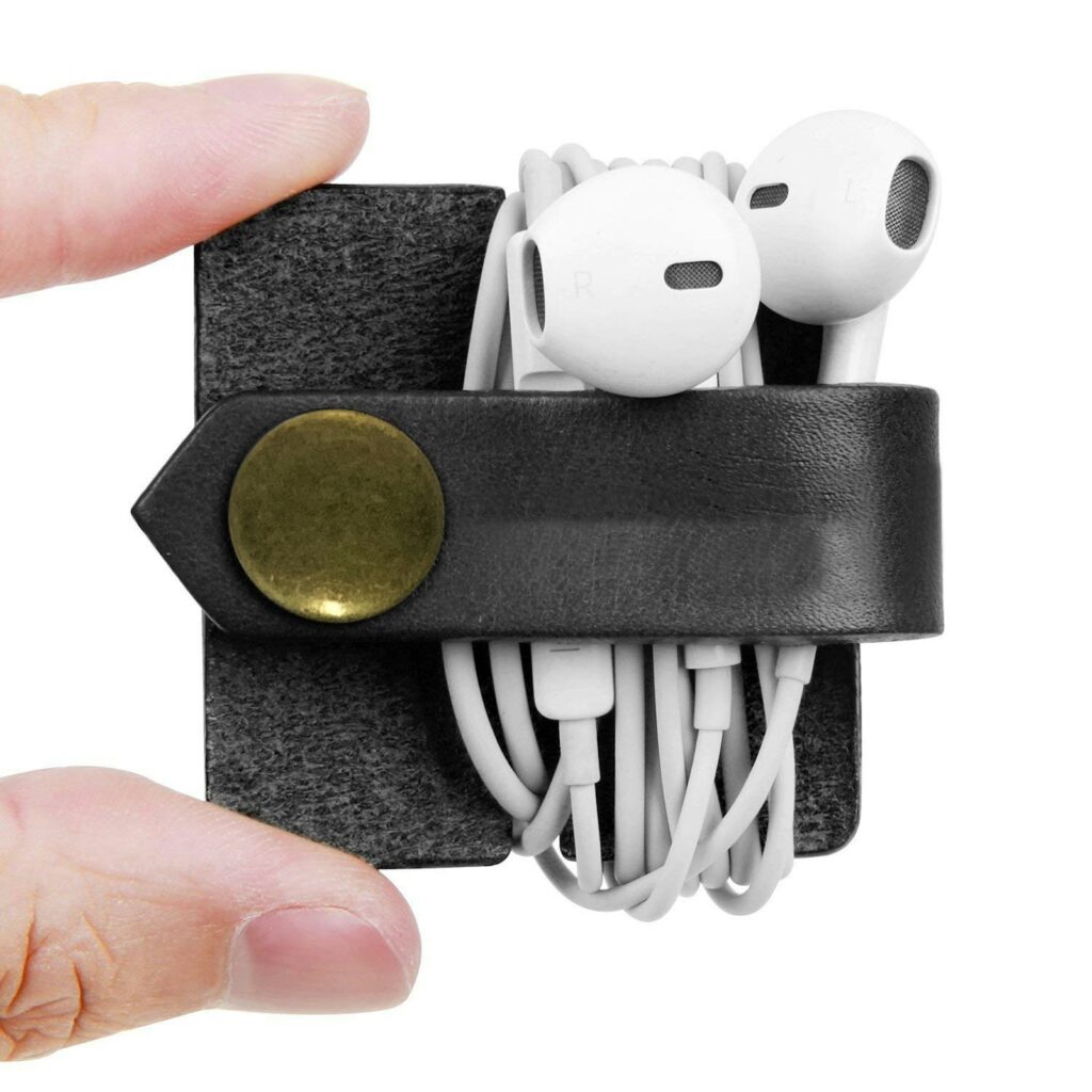 Leather PU Cable / Earphone Organizer