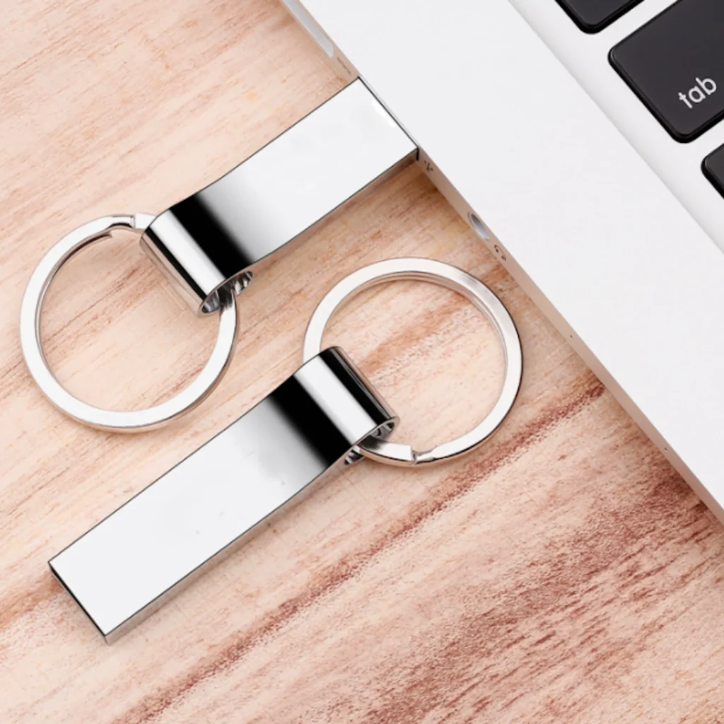Metallic USB Thumb Drive with Keyring